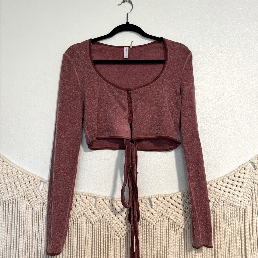 Wrap around long sleeve top
